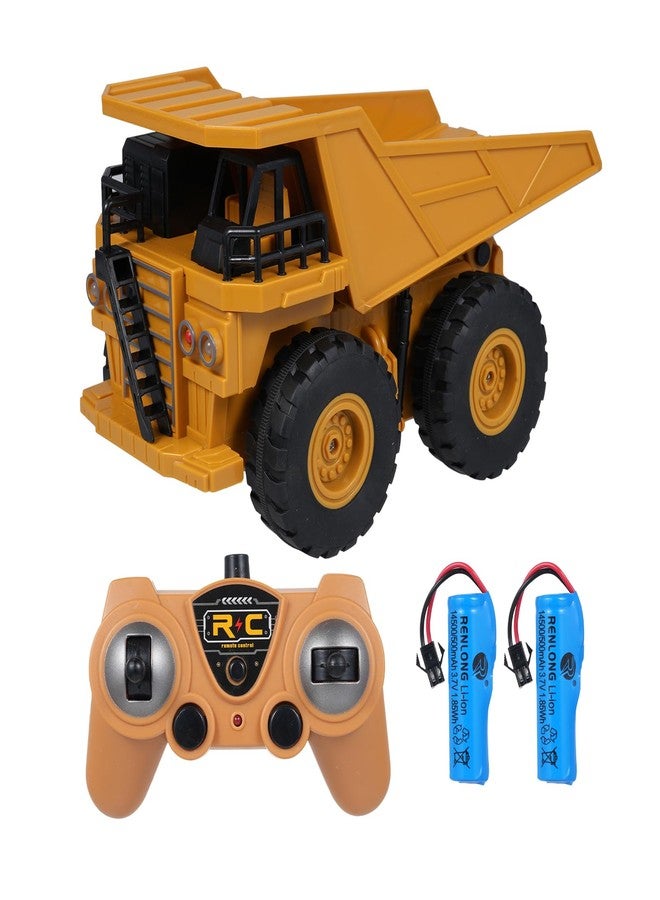 Dodoore Remote Control Dump Truck, 11CH RC Dump Truck, 1:24 Scale RC Construction Vehicle Toy with Lights & Sounds, 2 Batteries, Christmas Birthday Gift for Teens, Yellow - Image 1